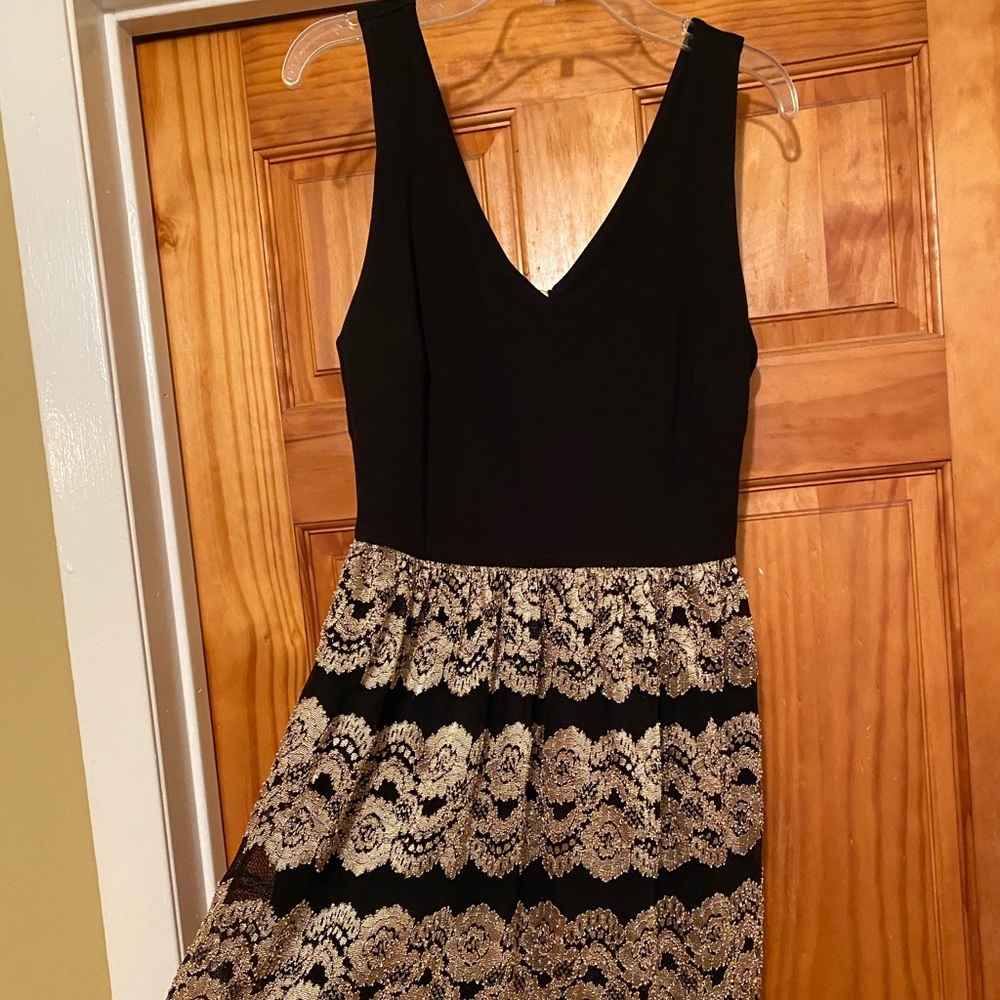 Aqua Black and Gold Dress